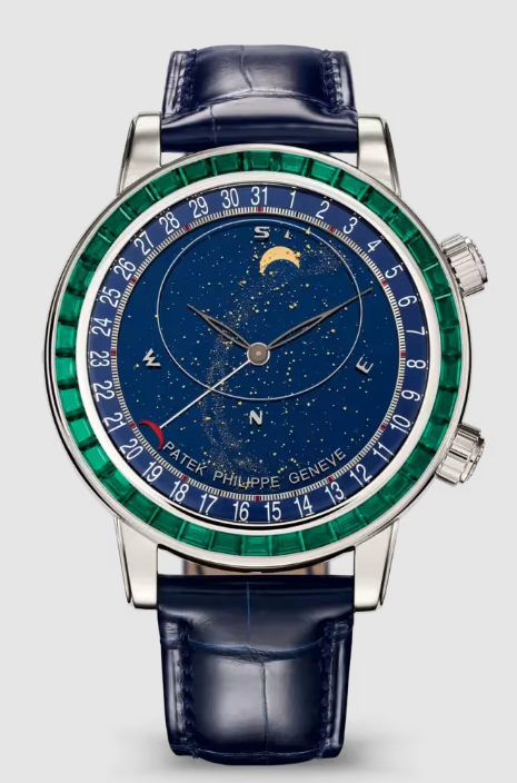 Review Patek Philippe Grand Complications Celestial 6104 Platinum - Emerald Replica Watch 6104/13P-010
